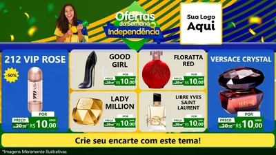 Modelo de TV para TV Horizontal com o tema Ofertas da Semana da Independência para Perfumes