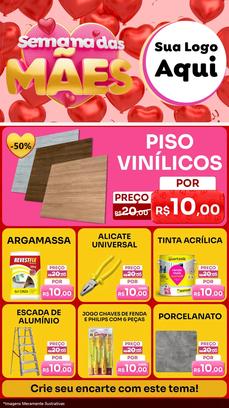 Modelo de Rede Social para Stories com o tema Semana Das Mães para Material para Construção