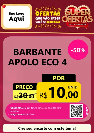 Modelo de Cartaz para Cartaz A4 Vertical com o tema Dia dos Namorados para Armarinho e Aviamentos