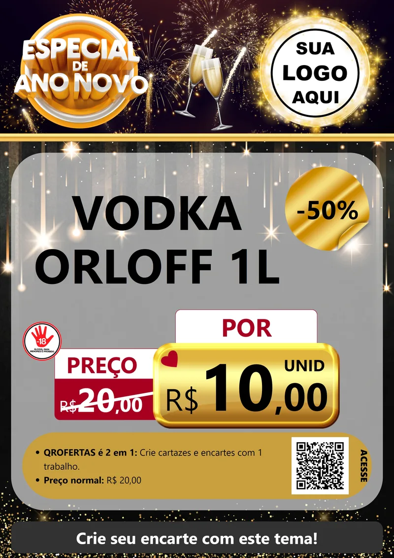 Modelo de Cartaz para Cartaz A4 Vertical com o tema Especial de Ano Novo para Distribuidora de bebidas
