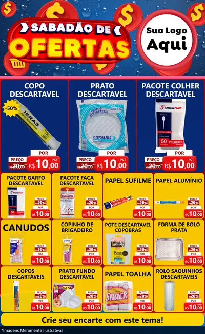 Modelo de Encarte para Encarte Grande com o tema Sabadão de Ofertas para Embalagens
