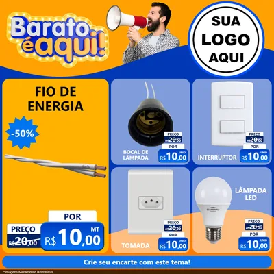 Modelo de Rede Social para Feed Facebook com o tema Barato é aqui para Materiais Elétricos