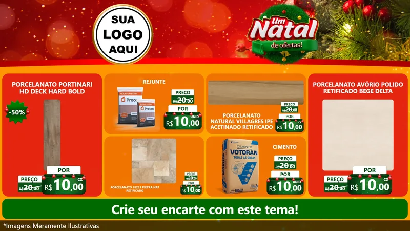 Modelo de TV para TV Horizontal com o tema Um Natal de Ofertas para Pisos e revestimentos