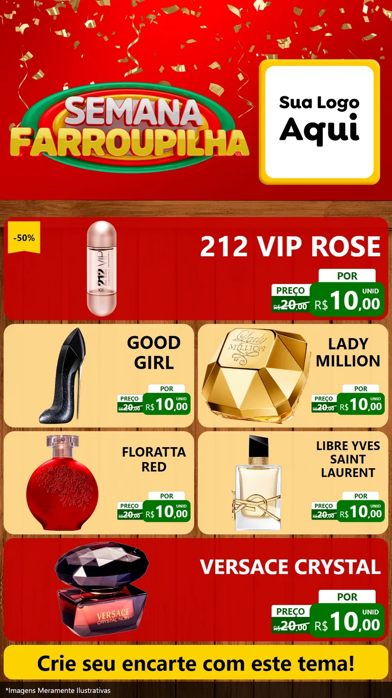 Modelo de TV para TV Vertical com o tema Semana Farroupilha para Perfumes