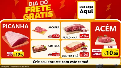 Modelo de TV para TV Horizontal com o tema Dia do Frete Grátis para Açougue