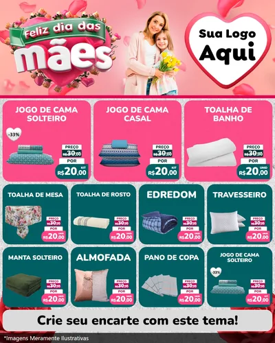 Modelo de Rede Social para Feed Instagram com o tema Feliz Dia das Mães para Cama, Mesa e Banho