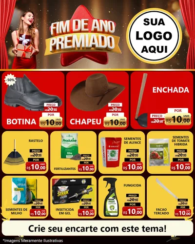 Modelo de Rede Social para Feed Instagram com o tema Fim de Ano Premiado para Agropecuária