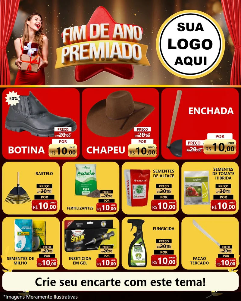 Modelo de Rede Social para Feed Instagram com o tema Fim de Ano Premiado para Agropecuária