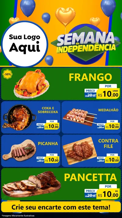 Modelo de TV para TV Vertical com o tema Semana da Independência para Assados