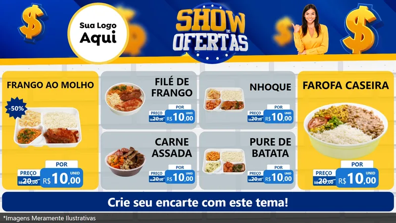 Modelo de TV para TV Horizontal com o tema Show de Ofertas para Restaurante