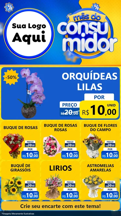 Modelo de Rede Social para Stories com o tema Mês do Consumidor para Floricultura e jardim