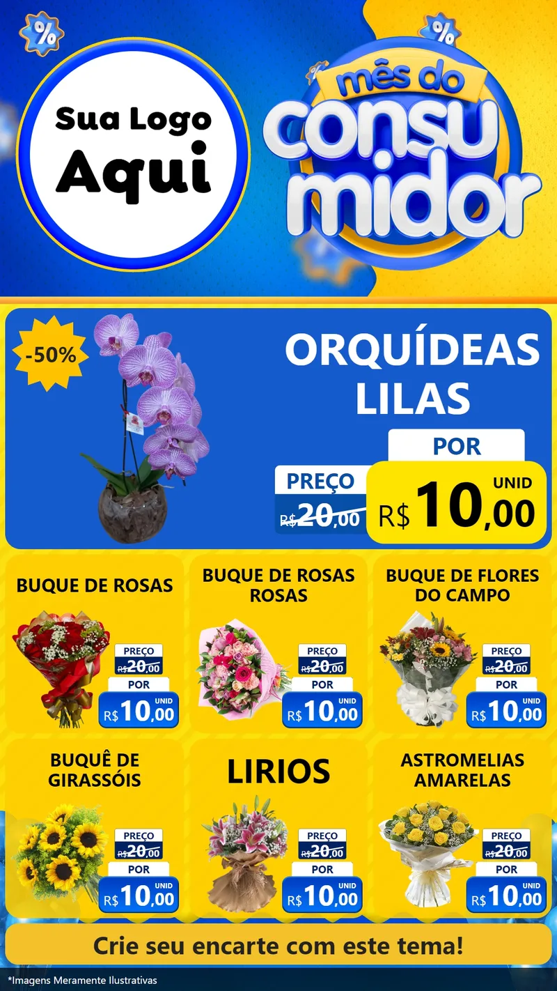 Modelo de Rede Social para Stories com o tema Mês do Consumidor para Floricultura e jardim