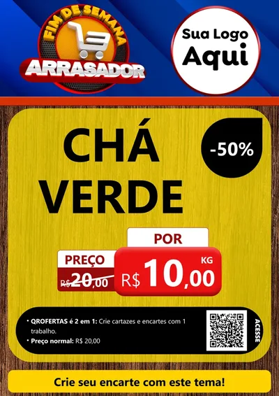 Modelo de Cartaz para Cartaz A4 Vertical com o tema Fim De Semana Arrasador para Produtos Naturais