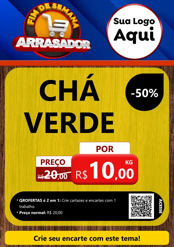 Modelo de Cartaz para Cartaz A4 Vertical com o tema Fim De Semana Arrasador para Produtos Naturais