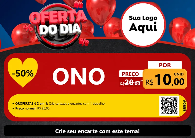 Modelo de Cartaz para Cartaz A4 Horizontal com o tema Oferta do Dia para Óticas