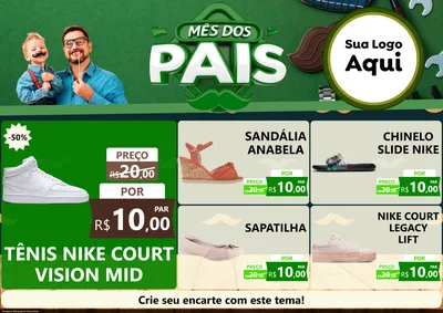 Modelo de Encarte para Encarte A4 Horizontal com o tema Mês dos Pais para Calçados
