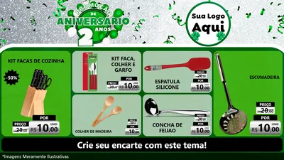 Modelo de TV para TV Horizontal com o tema Promoção de Aniversário - 2 Anos para Utilidades Domésticas
