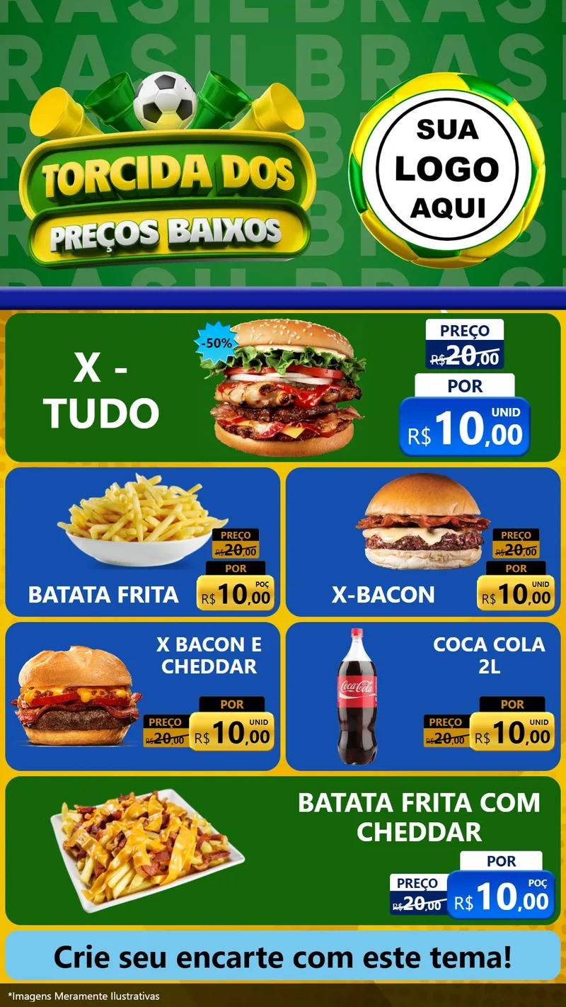 Modelo de TV para TV Vertical com o tema Torcida dos Preços Baixos para Hamburgueria
