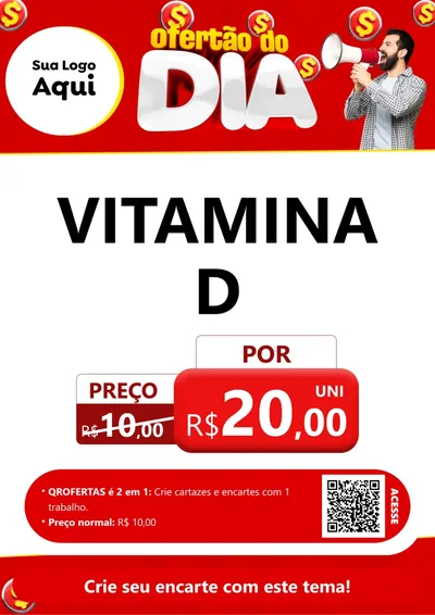 Modelo de Cartaz para Cartaz A4 Vertical com o tema Ofertão do dia para Farmácia