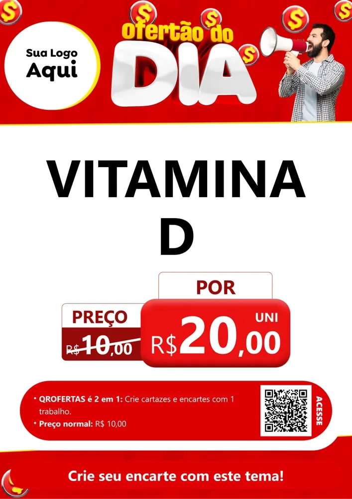 Modelo de Cartaz para Cartaz A4 Vertical com o tema Ofertão do dia para Farmácia