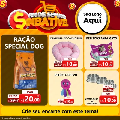 Modelo de Rede Social para Feed Facebook com o tema Fim de Semana Imbatível para Pet Shop