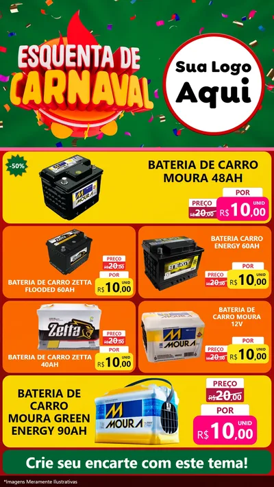Modelo de TV para TV Vertical com o tema Esquenta de Carnaval para Baterias Elétricas