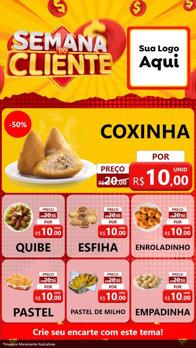 Modelo de Rede Social para Stories com o tema Semana do Cliente para Salgadaria