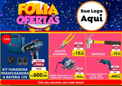 Modelo de Encarte para Encarte A4 Horizontal com o tema Folia de Ofertas para Maquinas e Ferramentas