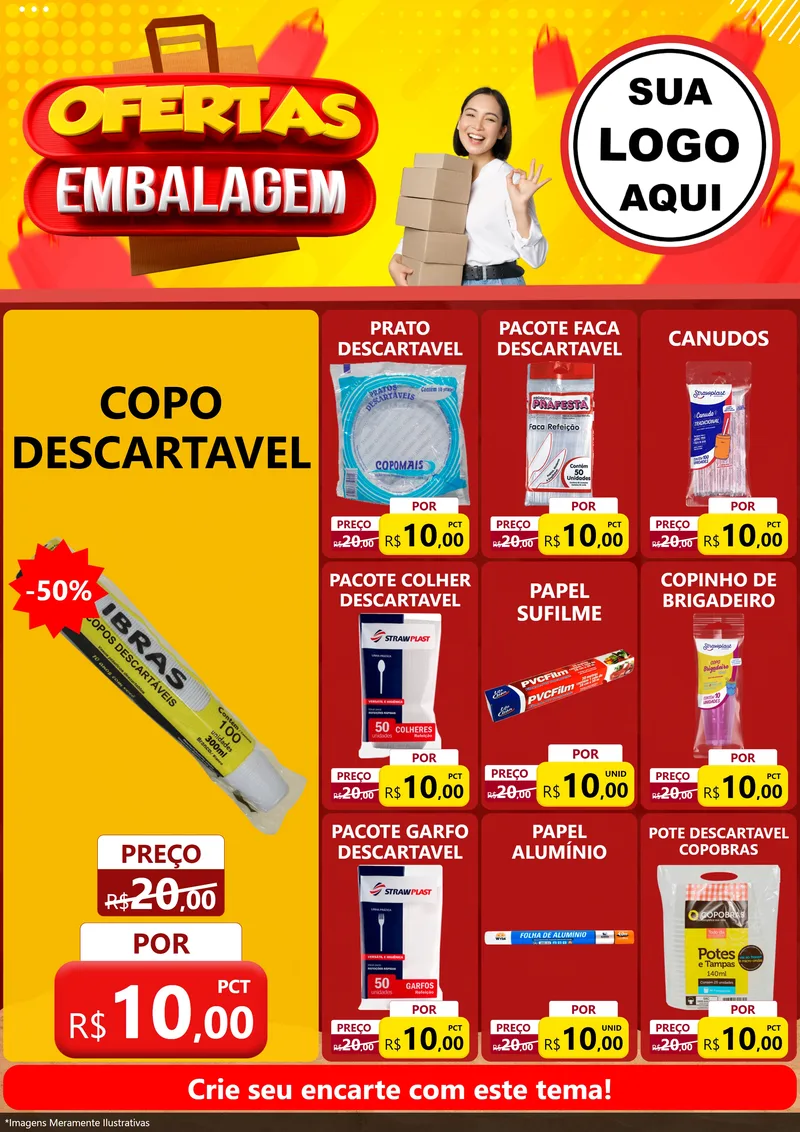 Modelo de Encarte para Encarte A4 Vertical com o tema Ofertas Embalagem para Embalagens