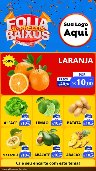 Modelo de Rede Social para Stories com o tema Folia de Preços Baixos para Hortifrúti