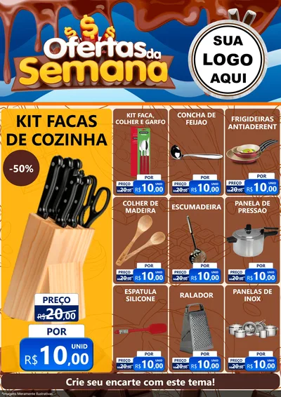 Modelo de Encarte para Encarte A4 Vertical com o tema Ofertas da Semana - Páscoa para Utilidades Domésticas