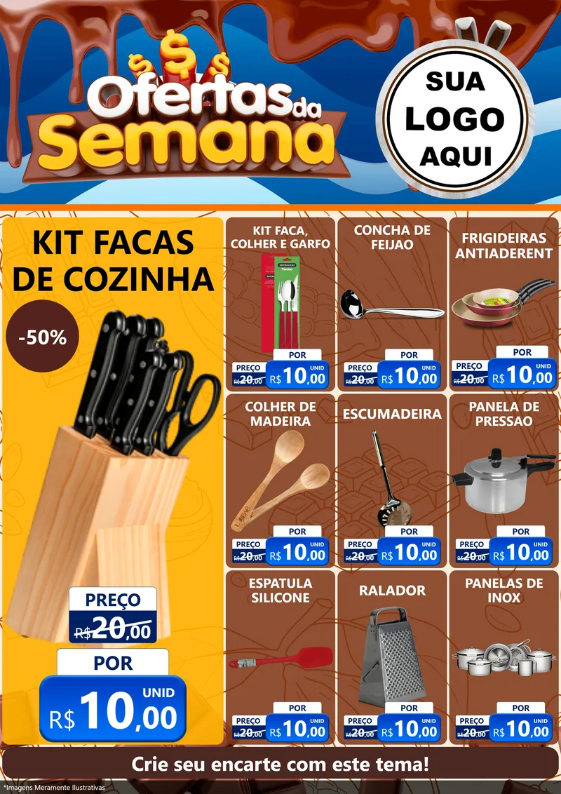 Modelo de Encarte para Encarte A4 Vertical com o tema Ofertas da Semana - Páscoa para Utilidades Domésticas