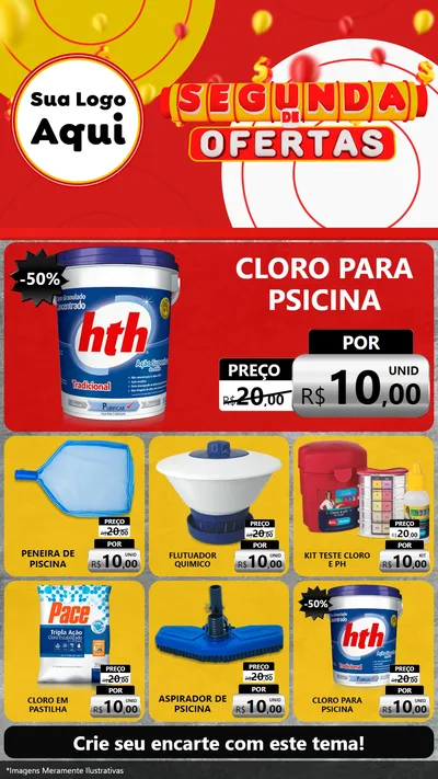 Modelo de Rede Social para Stories com o tema Segunda de Ofertas para Produtos para Piscina