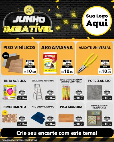 Modelo de Rede Social para Feed Instagram com o tema Junho Imbatível para Material para Construção