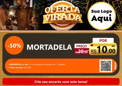 Modelo de Cartaz para Cartaz A4 Horizontal com o tema Oferta da Virada para Frios e Laticínios
