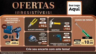 Modelo de TV para TV Horizontal com o tema Ofertas Irresistíveis! para Maquinas e Ferramentas
