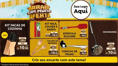 Modelo de TV para TV Horizontal com o tema Ofertas de São João - Junina para Utilidades Domésticas