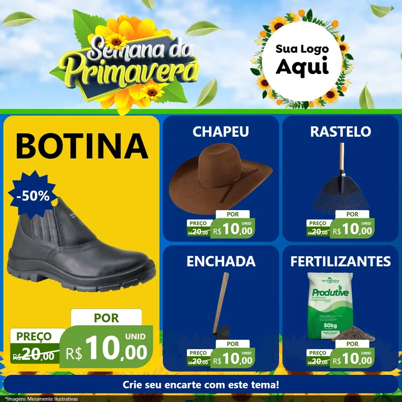 Modelo de Rede Social para Feed Facebook com o tema Semana da Primavera para Agropecuária