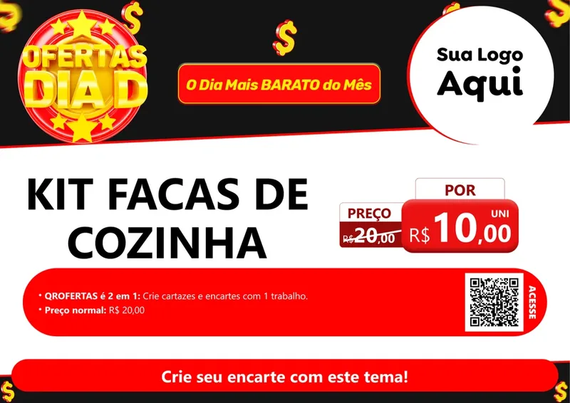 Modelo de Cartaz para Cartaz A4 Horizontal com o tema Dia D para Utilidades Domésticas