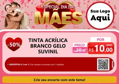 Modelo de Cartaz para Cartaz A4 Horizontal com o tema Especial Dia Das Mães para Tintas e Ferramentas