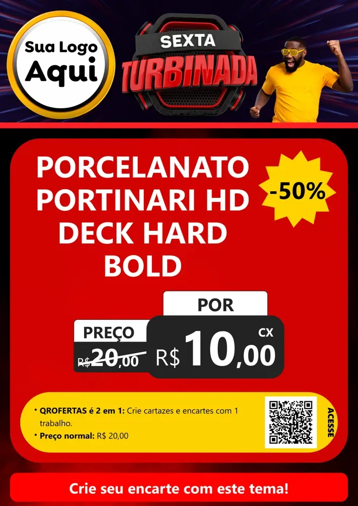 Modelo de Cartaz para Cartaz A4 Vertical com o tema Sexta Turbinada para Pisos e revestimentos