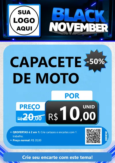 Modelo de Cartaz para Cartaz A4 Vertical com o tema Black November para Moto peças