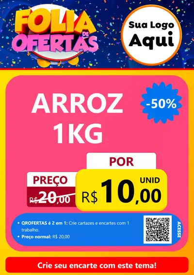 Modelo de Cartaz para Cartaz A4 Vertical com o tema Folia de Ofertas para Supermercado