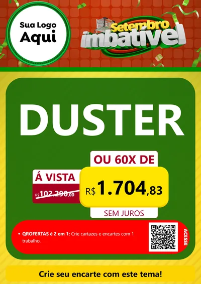 Modelo de Cartaz para Cartaz A4 Vertical com o tema Setembro Imbatível para Concessionaria de Carros