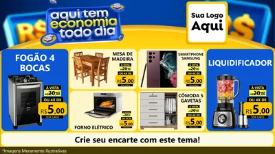 Modelo de TV para TV Horizontal com o tema Aqui Tem Economia Todo Dia para Móveis e Eletro