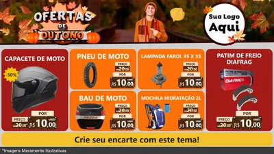 Modelo de TV para TV Horizontal com o tema Ofertas de Outono para Moto peças