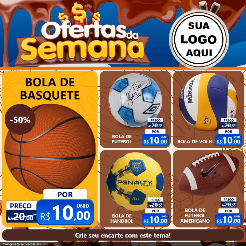 Modelo de Rede Social para Feed Facebook com o tema Ofertas da Semana - Páscoa para Artigos Esportivos