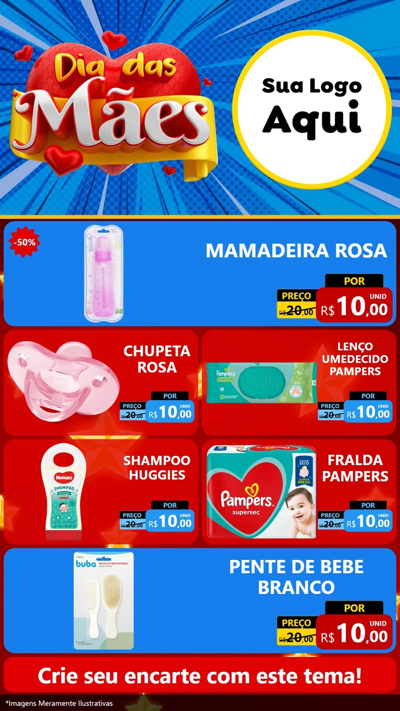 Modelo de TV para TV Vertical com o tema Dia das Mães para Bebês