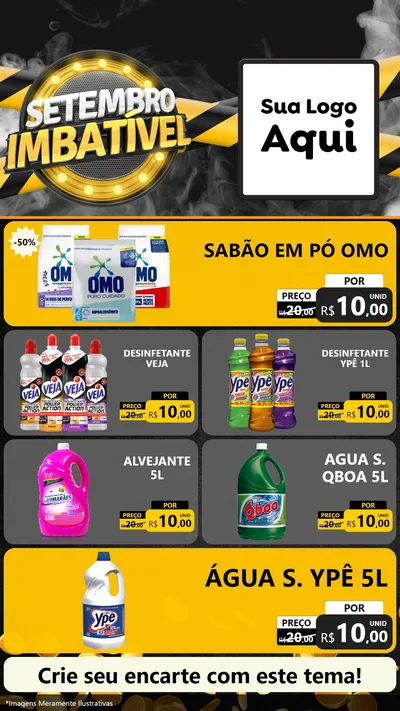 Modelo de TV para TV Vertical com o tema Setembro Imbatível para Produtos de Limpeza