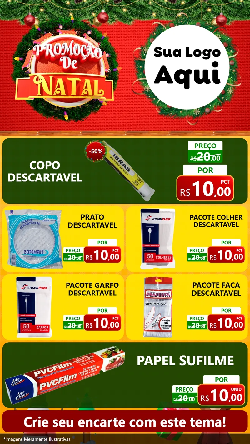 Modelo de TV para TV Vertical com o tema Promoção de Natal para Embalagens
